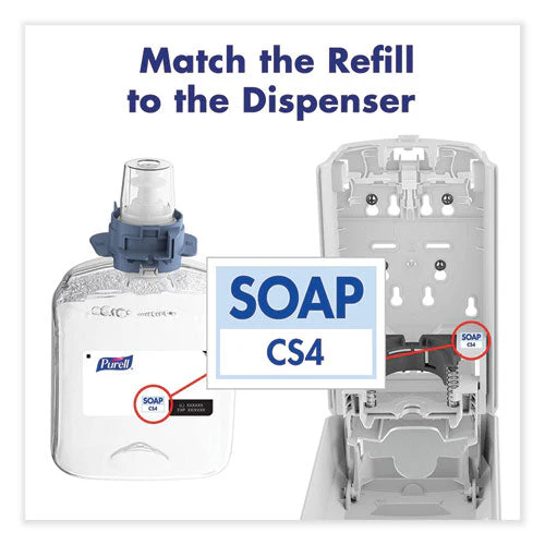 Cs4 Soap Push-style Dispenser, 1,250 Ml, 4.88 X 8.8 X 11.38, White - Image 3