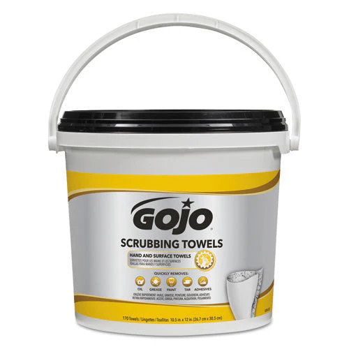 Scrubbing Towels, Hand Cleaning, Orange Scent, White/yellow, 170/bucket, 2 Buckets/carton - Image 1