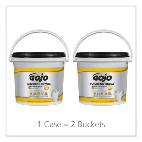 Scrubbing Towels, Hand Cleaning, Orange Scent, White/yellow, 170/bucket, 2 Buckets/carton - Image 2