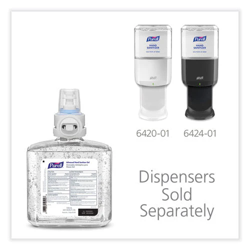 Advanced Hand Sanitizer Gel Refill, 1,200 Ml, Clean Scent, For Es6 Dispensers, 2/carton - Image 3