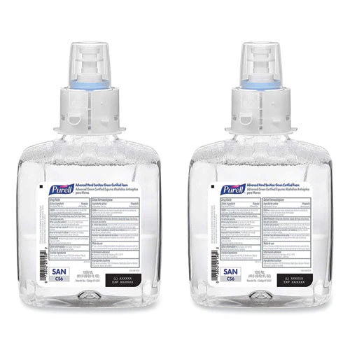 Advanced Hand Sanitizer Green Certified Foam Refill, For Cs6 Dispensers, 1,200 Ml, Fragrance-free, 2/carton - Image 1