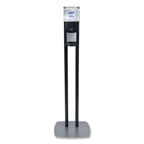 Es8 Hand Sanitizer Floor Stand With Dispenser, 1,200 Ml, 13.5 X 5 X 28.5, Graphite/silver - Image 1