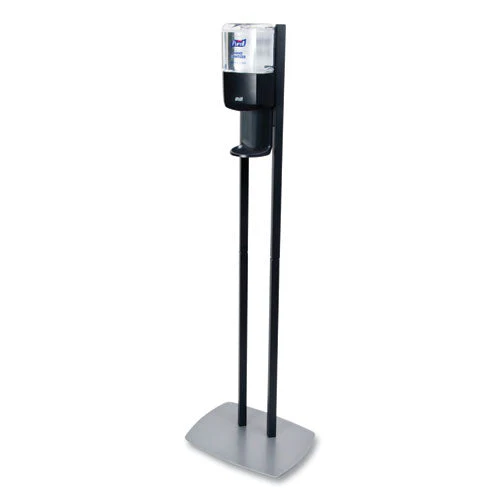 Es8 Hand Sanitizer Floor Stand With Dispenser, 1,200 Ml, 13.5 X 5 X 28.5, Graphite/silver - Image 2