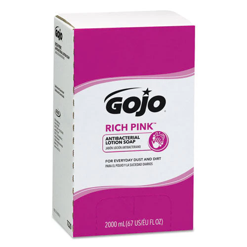 Rich Pink Antibacterial Lotion Soap Refill, Floral, 2,000 Ml, 4/carton - Image 1