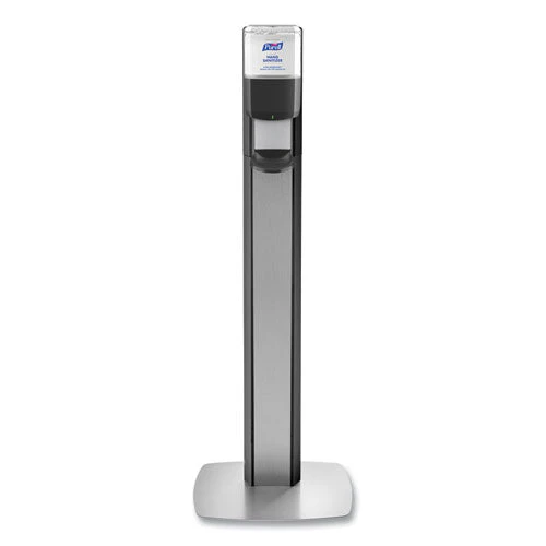 Messenger Es6 Graphite Panel Floor Stand With Dispenser, 1,200 Ml, 16.75 X 6 X 40, Graphite/silver - Image 1