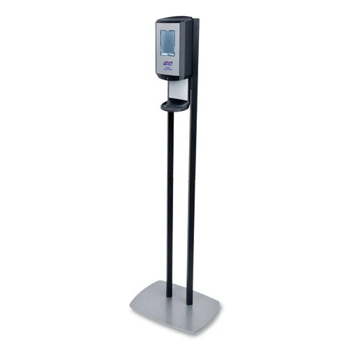 Cs6 Hand Sanitizer Floor Stand With Dispenser, 1,200 Ml, 13.5 X 5 X 28.5, Graphite/silver - Image 1