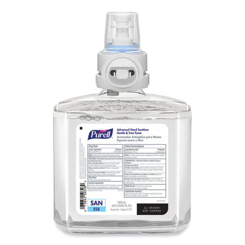 Advanced Hand Sanitizer Gentle And Free Foam, 1,200 Ml Refill, Fragrance-free, For Es8 Dispensers, 2/carton - Image 2
