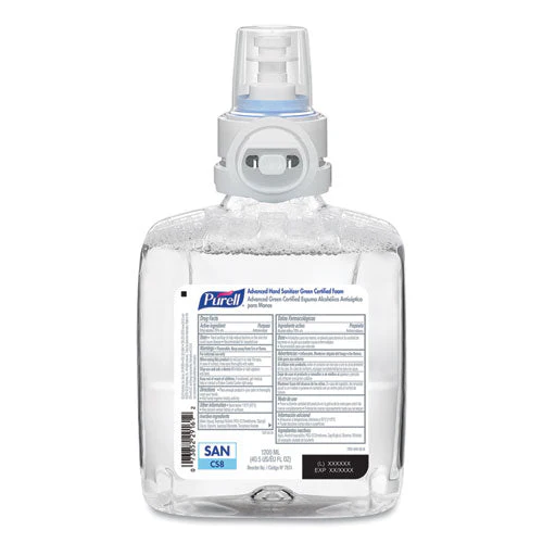 Advanced Hand Sanitizer Green Certified Foam Refill, For Cs8 Dispensers, 1,200 Ml, Fragrance-free, 2/carton - Image 1