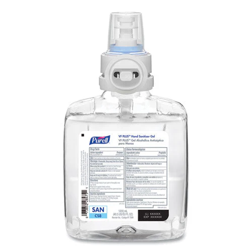 Vf Plus Hand Sanitizer Gel, 1,200 Ml Refill Bottle, Fragrance-free, For Cs8 Dispensers, 2/carton - Image 1