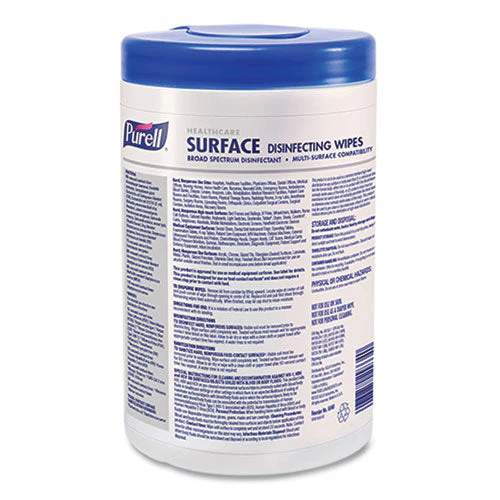 Healthcare Surface Disinfecting Wipes, 1-ply, 7" X 10", Unscented, White, 110 Wipes/canister, 6 Canisters/carton - Image 2