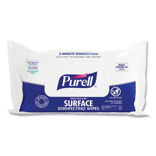 Healthcare Surface Disinfecting Wipes, 1-ply, 7" X 10", Unscented, White, 72/pack - Image 1