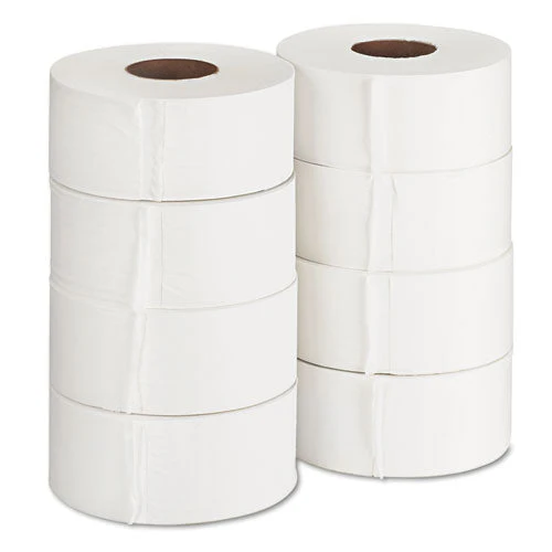 Jumbo Jr. Bath Tissue Roll, Septic Safe, 2-ply, White, 3.5" X 1,000 Ft, 8 Rolls/carton - Image 2