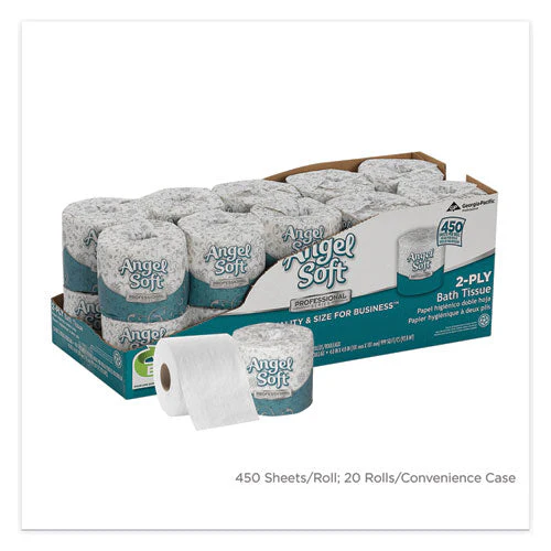 Angel Soft Ps Premium Bathroom Tissue, Septic Safe, 2-ply, White, 450 Sheets/roll, 20 Rolls/carton - Image 2