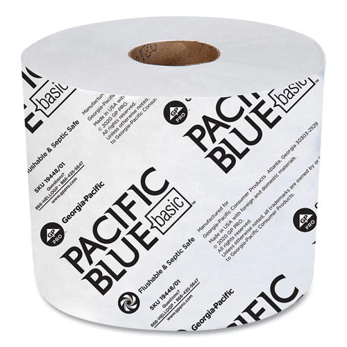 Pacific Blue Basic High-capacity Bathroom Tissue, Septic Safe, 2-ply, White, 1,000 Sheets/roll, 48 Rolls/carton - Image 1
