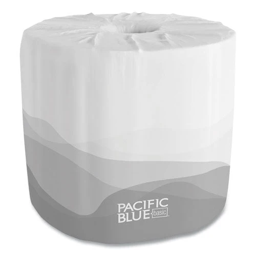 Pacific Blue Basic Bathroom Tissue, Septic Safe, 2-ply, White, 550 Sheets/roll, 80 Rolls/carton - Image 1