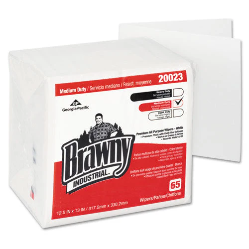 Medium Duty Premium Drc 1/4 Fold Wipers, 1-ply, 13 X 12.5, Unscented, White, 65/pack - Image 1