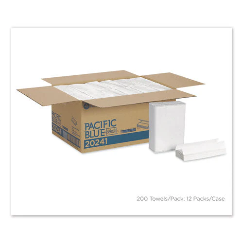 Pacific Blue Select C-fold Paper Towel, 1-ply, 10.1 X 10.1, White, 200/pack, 12 Packs/carton - Image 1