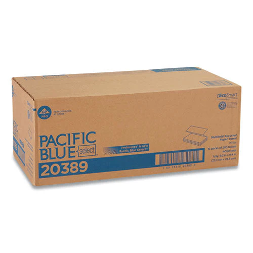 Pacific Blue Select Folded Paper Towels, 1-ply, 9.2 X 9.4, White, 250/pack, 16 Packs/carton - Image 3