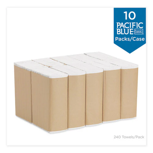 Pacific Blue Basic C-fold Paper Towels, 1-ply, 10.1 X 13.2, White, 240/pack, 10 Packs/carton - Image 2