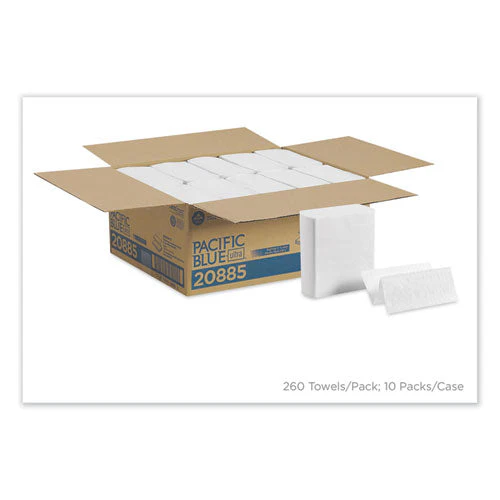 Pacific Blue Ultra Z-fold Folded Paper Towels, 1-ply, 8 X 11, White, 260/pack, 10 Packs/carton - Image 1