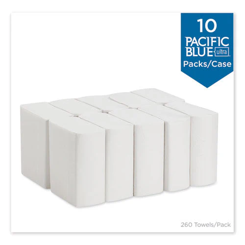 Pacific Blue Ultra Z-fold Folded Paper Towels, 1-ply, 8 X 11, White, 260/pack, 10 Packs/carton - Image 3