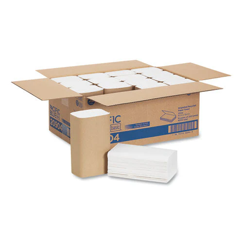 Pacific Blue Basic S-fold Paper Towels, 1-ply, 10.25 X 9.25, White, 250/pack, 16 Packs/carton - Image 1