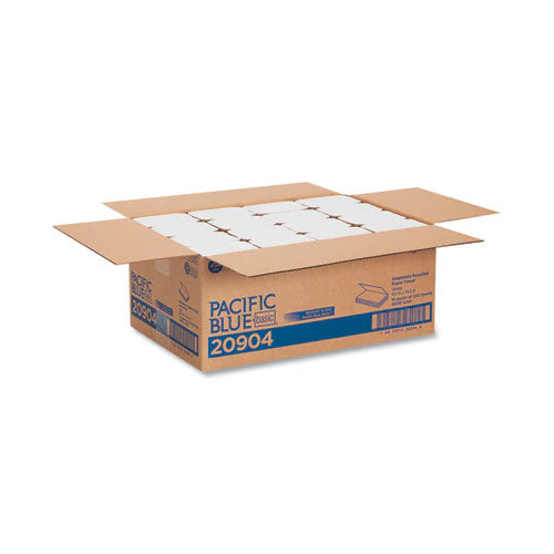 Pacific Blue Basic S-fold Paper Towels, 1-ply, 10.25 X 9.25, White, 250/pack, 16 Packs/carton - Image 3