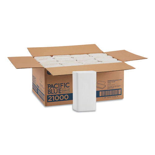 Blue Select Multi-fold 2 Ply Paper Towel, 9.2 X 9.4, White, 125/pack, 16 Packs/carton - Image 1