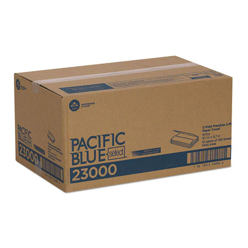 Pacific Blue Select C-fold Paper Towels, 2-ply, 10.1 X 12.7, White, 120/pack, 12 Packs/carton - Image 3