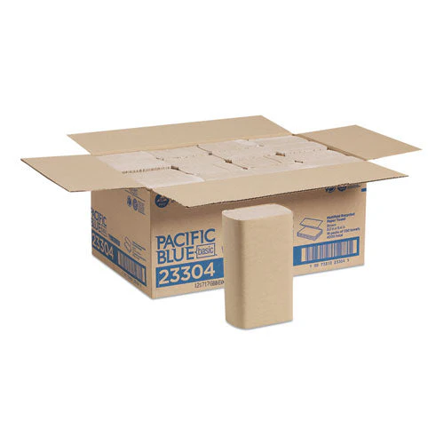 Pacific Blue Basic M-fold Paper Towels, 1-ply, 9.2 X 9.4, Brown, 250/pack, 16 Packs/carton - Image 1