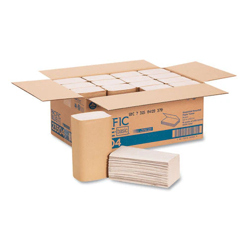 Pacific Blue Basic S-fold Paper Towels, 1-ply, 10.25 X 9.25, Brown, 250/pack, 16 Packs/carton - Image 1