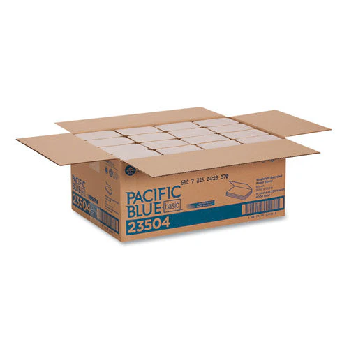Pacific Blue Basic S-fold Paper Towels, 1-ply, 10.25 X 9.25, Brown, 250/pack, 16 Packs/carton - Image 2