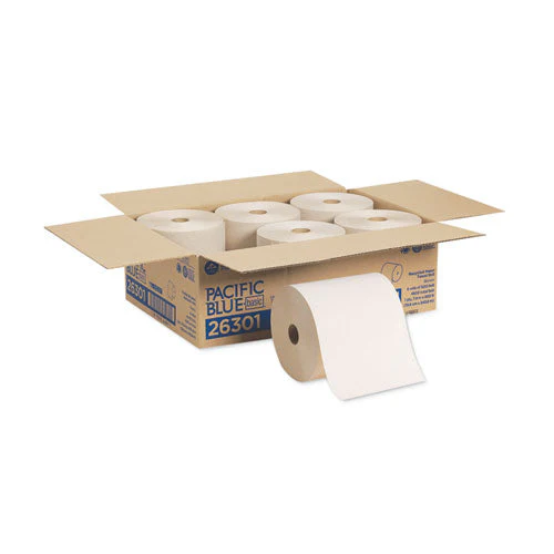 Pacific Blue Basic Nonperforated Paper Towels, 1-ply, 7.78 X 800 Ft, Brown, 6 Rolls/carton - Image 1