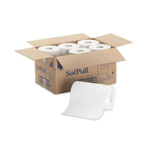 Hardwound Paper Towel Roll, Nonperforated, 1-ply, 9" X 400 Ft, White, 6 Rolls/carton - Image 1