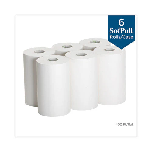 Hardwound Paper Towel Roll, Nonperforated, 1-ply, 9" X 400 Ft, White, 6 Rolls/carton - Image 3