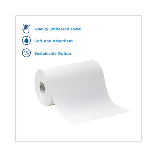 Hardwound Paper Towel Roll, Nonperforated, 1-ply, 9" X 400 Ft, White, 6 Rolls/carton - Image 2