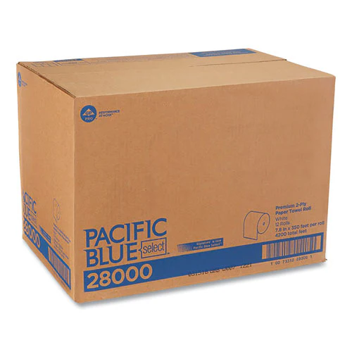 Pacific Blue Select Premium Nonperf Paper Towels, 2-ply, 7.88 X 350 Ft, White, 12 Rolls/carton - Image 3