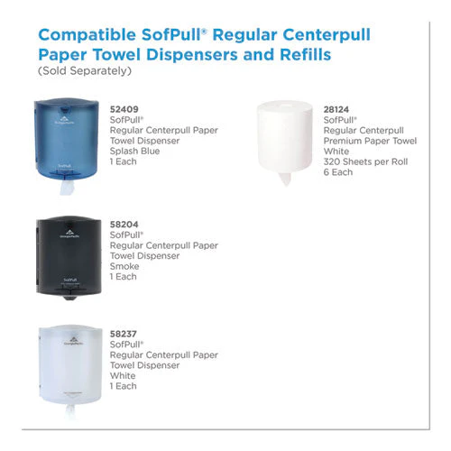 Sofpull Center-pull Perforated Paper Towels, 1-ply, 7.8 X 15, White, 320/roll, 6 Rolls/carton - Image 3