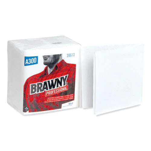 Professional Cleaning Towels, 1-ply, 12 X 13, White, 50/pack, 12 Packs/carton - Image 1