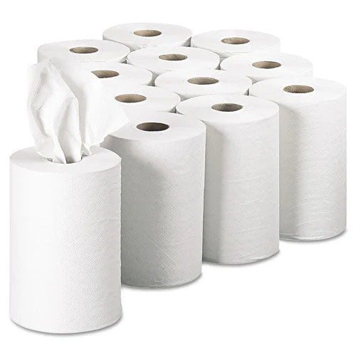 Pacific Blue Basic Nonperforated Paper Towels, 1-ply, 7.88" X 350 Ft, White, 12 Rolls/carton - Image 2