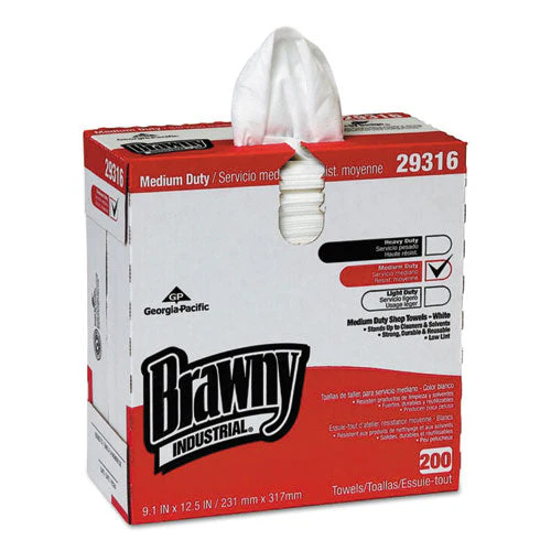 Lightweight Disposable Shop Towels, 9.1 X 12.5, White, 2,000/carton - Image 1