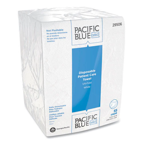 Pacific Blue Select Disposable Patient Care Washcloths, 1-ply, 10 X 13, Unscented, White, 55/pack, 24 Packs/carton - Image 1