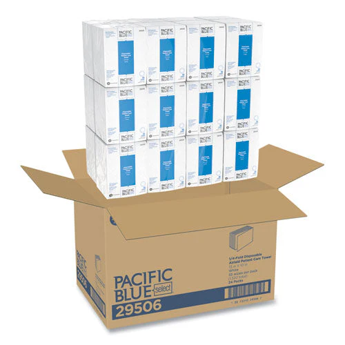 Pacific Blue Select Disposable Patient Care Washcloths, 1-ply, 10 X 13, Unscented, White, 55/pack, 24 Packs/carton - Image 2