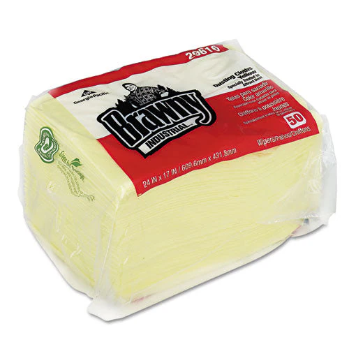 Dusting Cloths Quarterfold, 17 X 24, Unscented, Yellow, 50/pack, 4 Packs/carton - Image 3