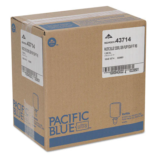 Pacific Blue Ultra Foam Soap Manual Dispenser Refill, Fragrance-free, 1,200 Ml, 4/carton - Image 3