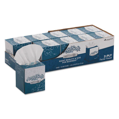 Ps Ultra Facial Tissue, 2-ply, White, 96 Sheets/box, 10 Boxes/carton - Image 1