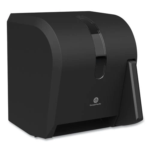 Hygienic Push-paddle Roll Towel Dispenser, 13 X 10 X 14.4, Black - Image 3