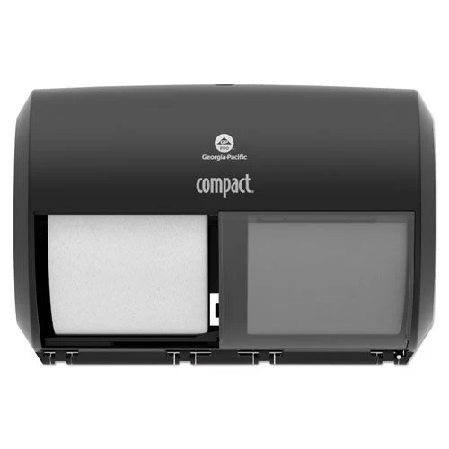 Compact Coreless Side-by-side 2-roll Tissue Dispenser, 11.5 X 7.63 X 8, Black - Image 1