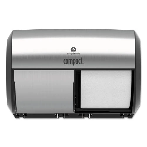 Compact Coreless Side-by-side 2-roll Dispenser, 11 X 7.38 X 7.38, Stainless Steel - Image 1
