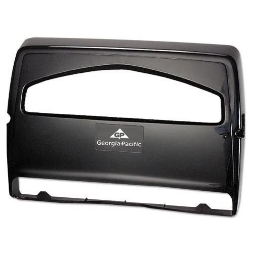 Safe-t-gard Toilet Seat Cover Dispenser, Half-fold, 16.38 X 2.5 X 11.75, Black - Image 1